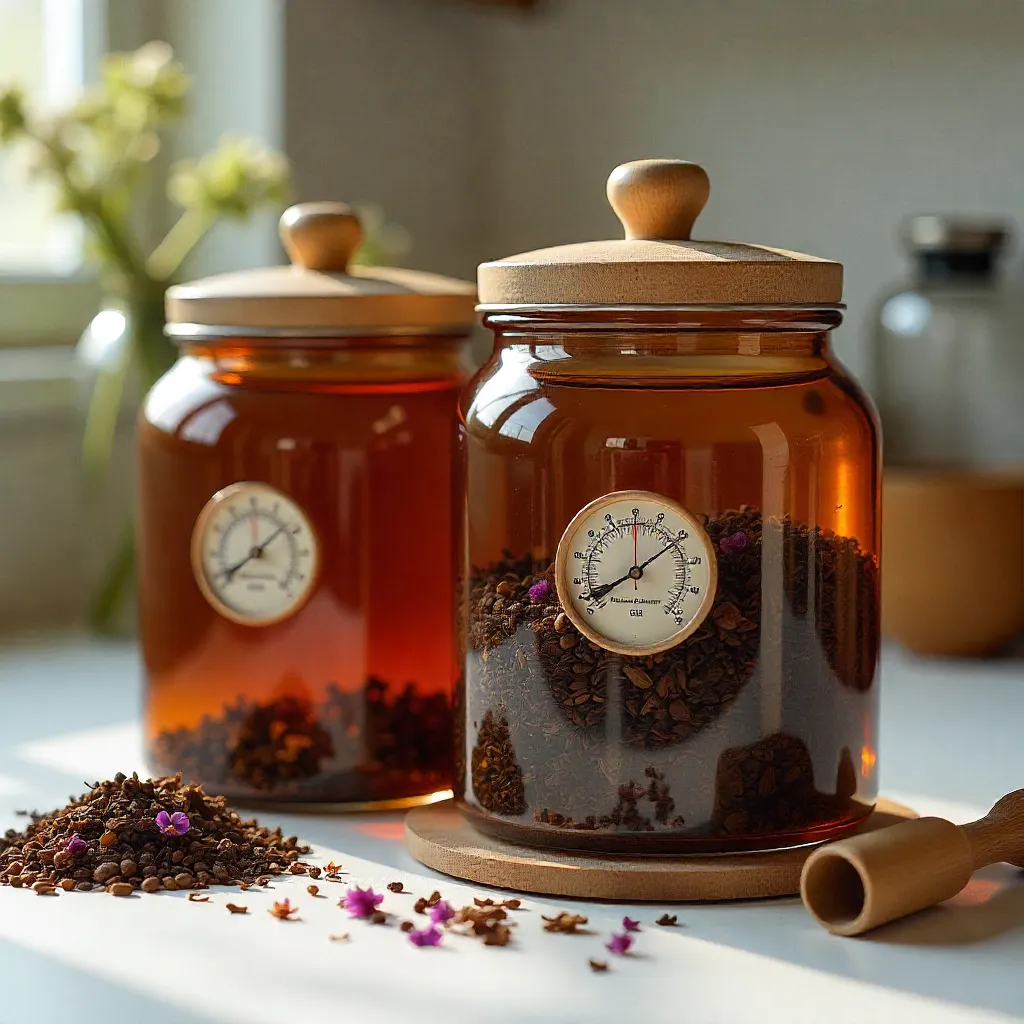 Amber glazen potten voor thee opslag